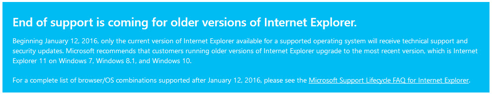 support internet explorer
